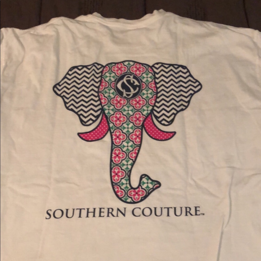 Southern couture elephant tee